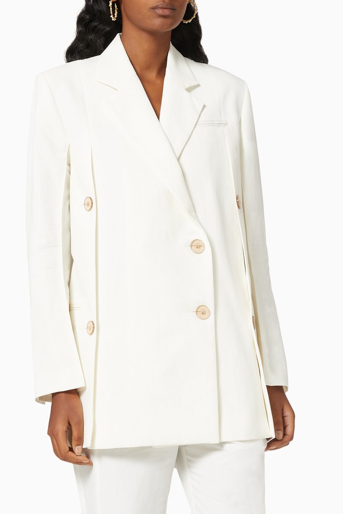 

Beatrice Jacket in Linen, Neutral