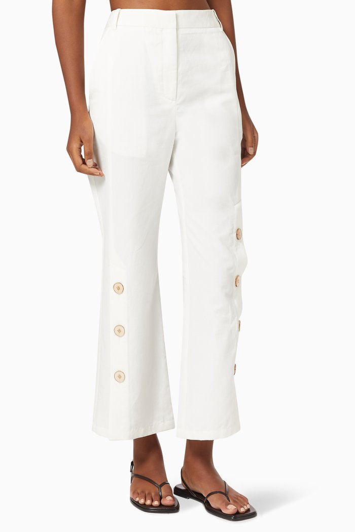 

Tilson Button. Trousers in Linen, Neutral