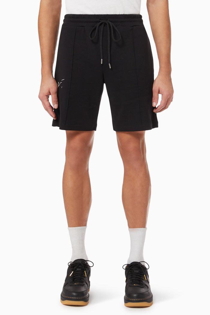 

Signature Logo Slim Fit Shorts in Jersey, Black