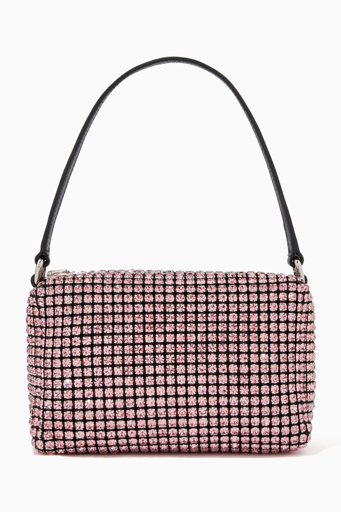 Medium Heiress Pouch with Rhinestones, Pink