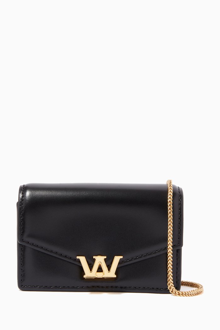 

Micro W Legacy Shoulder Bag in Leather, Black