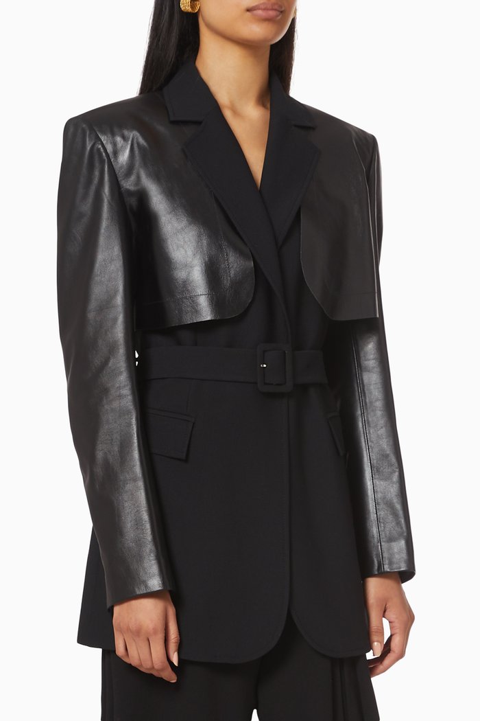 

Two-Tone Layered Jacket, Black