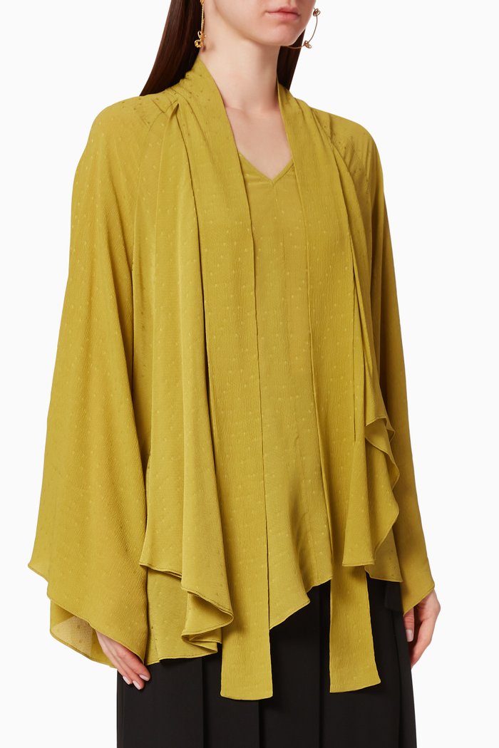 

Crepe Shawl Blouse, Yellow