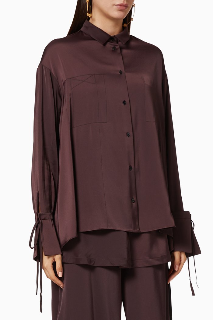 Oversized Layered Shirt, Purple