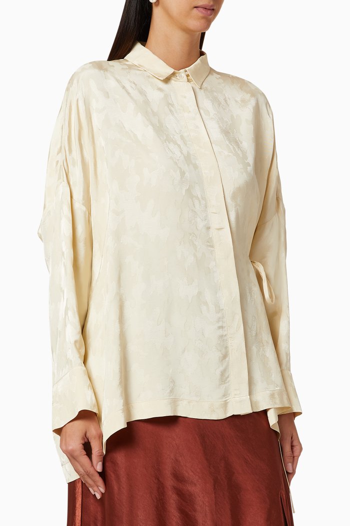 

Jacquard Tie-Up Shirt, Neutral
