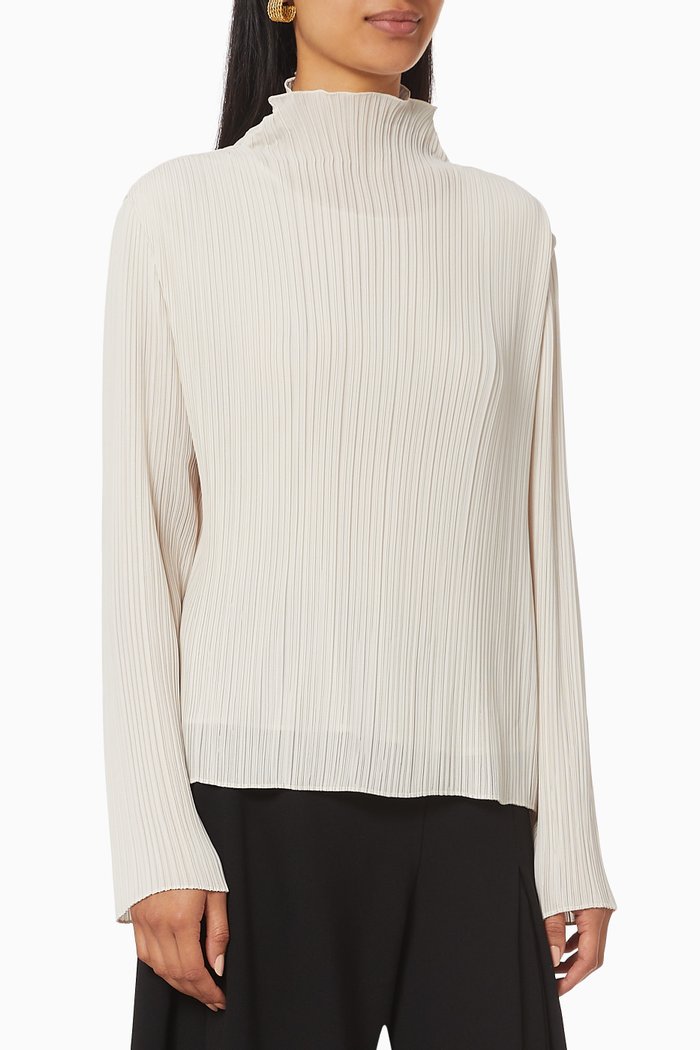 

Pleated Blouse, White