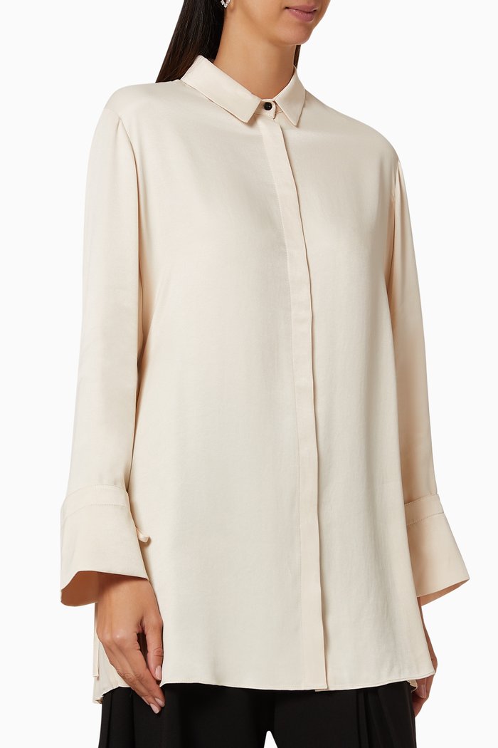 

Pleated Panel Shirt, Pink