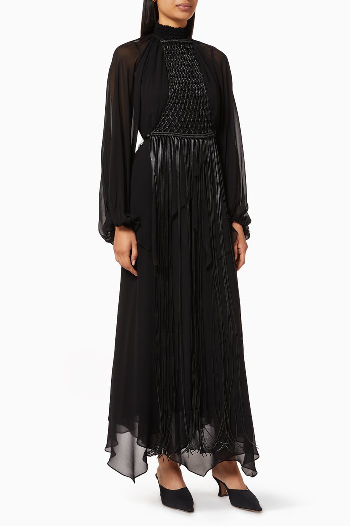 

Belted Cape Dress, Black