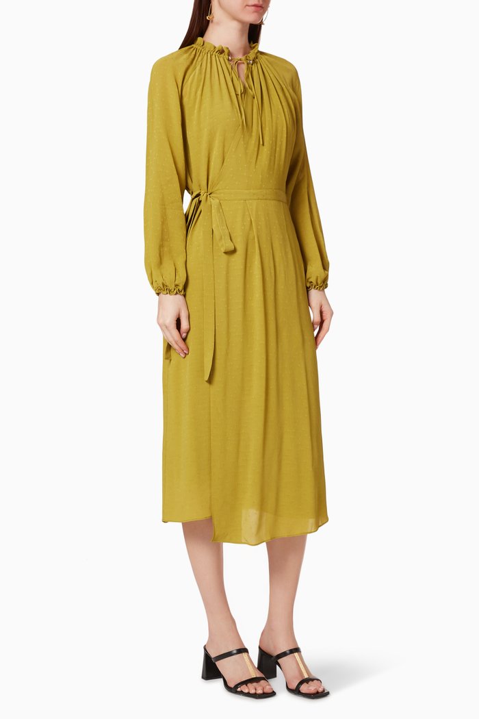 

Crepe Wrap Dress, Yellow