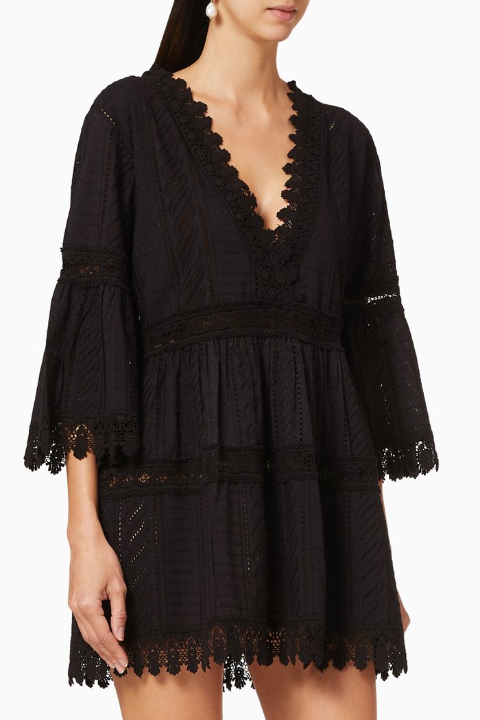 

Victoria Embroidered Dress, Black