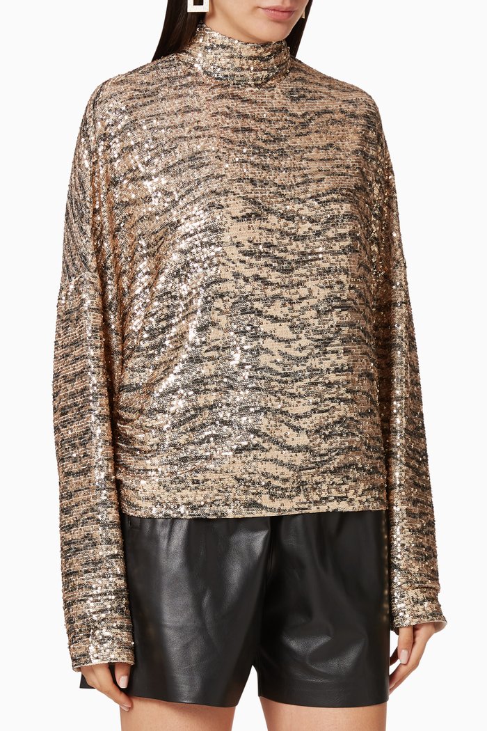 

La Boom Embellished Top, Gold