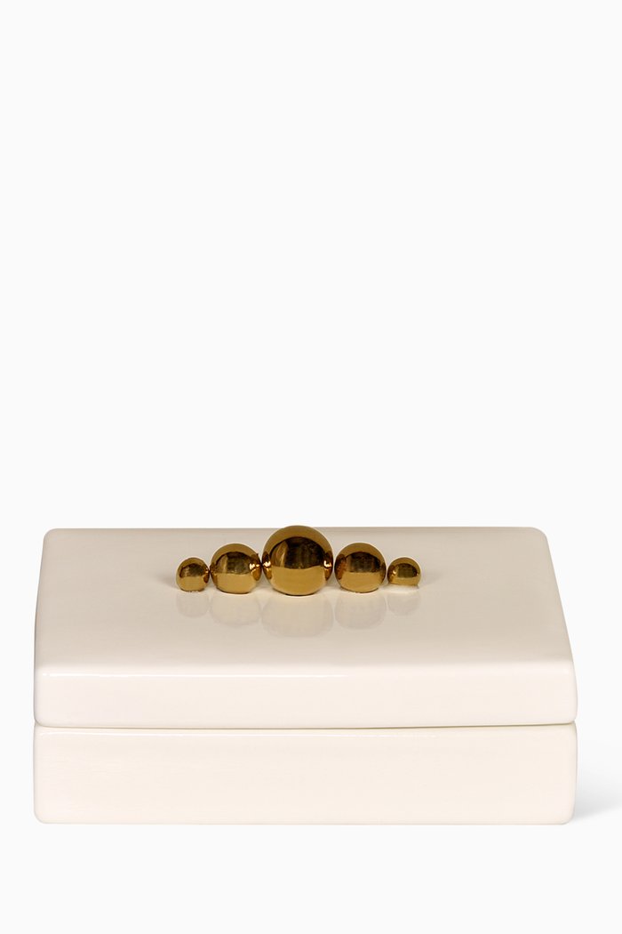 

Small Ceramic Jewellery Box, White