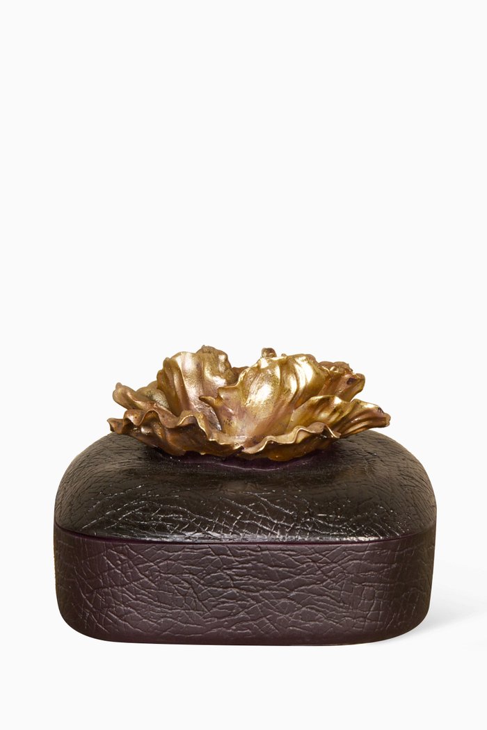 

Square Box with Flower Lid, Purple