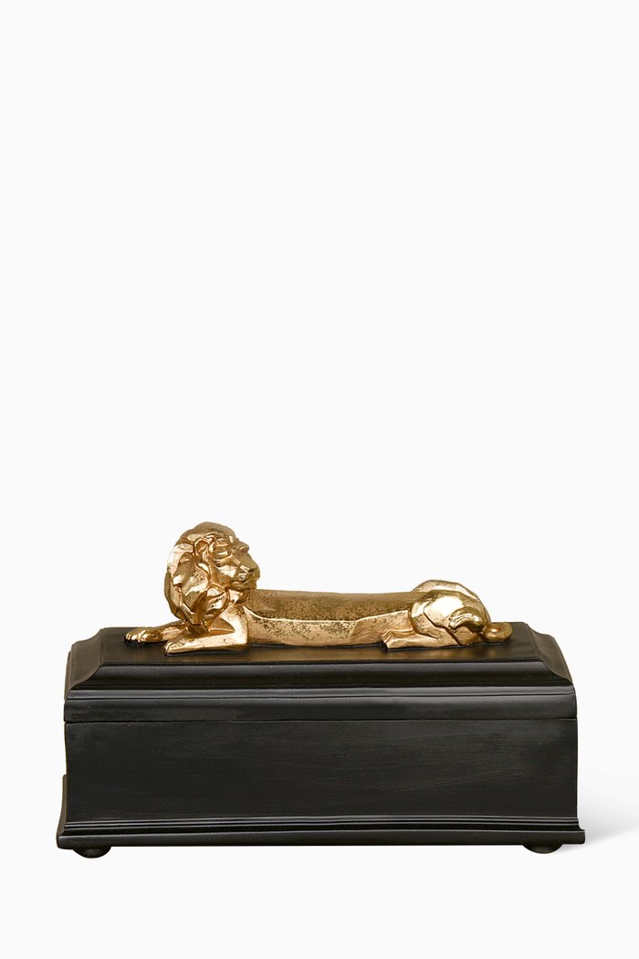 

Decorative Lion Box, Black