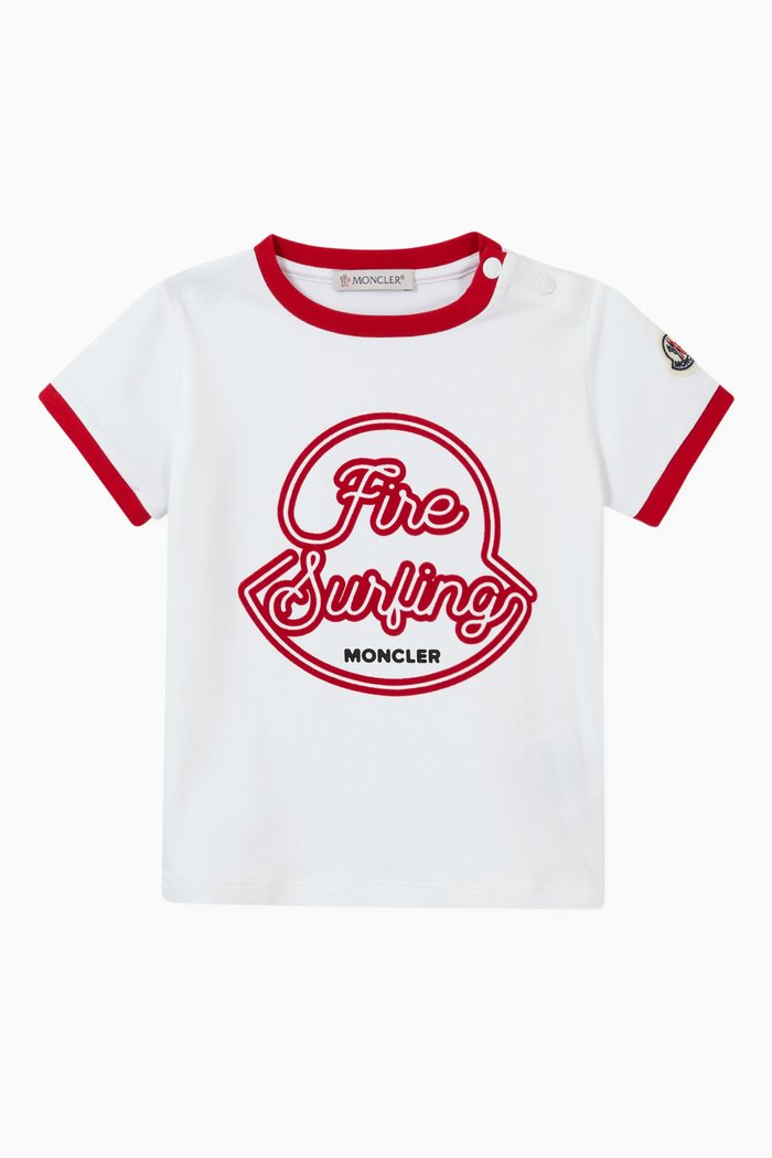 

Fire Surfing Graphic T-shirt in Cotton, White