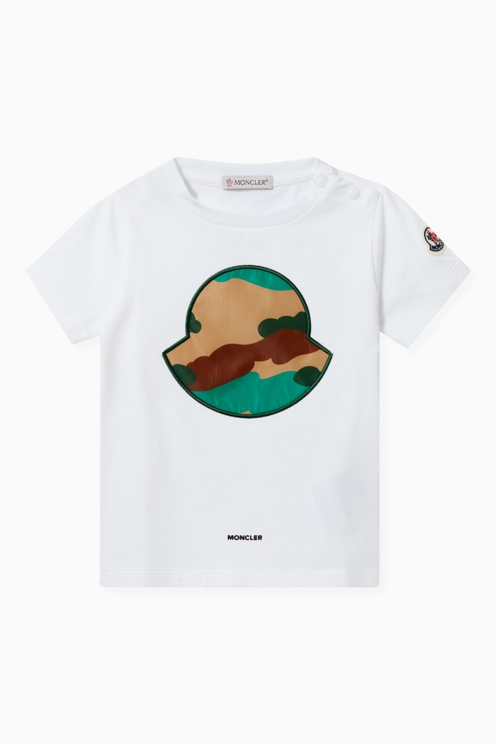 Camo Graphic Jersey T-shirt in Cotton, White