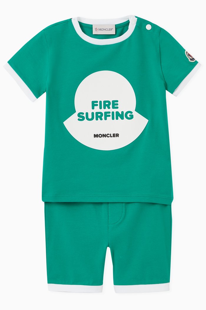 

Graphic Jersey T-shirt and Shorts, Set of 2, Green
