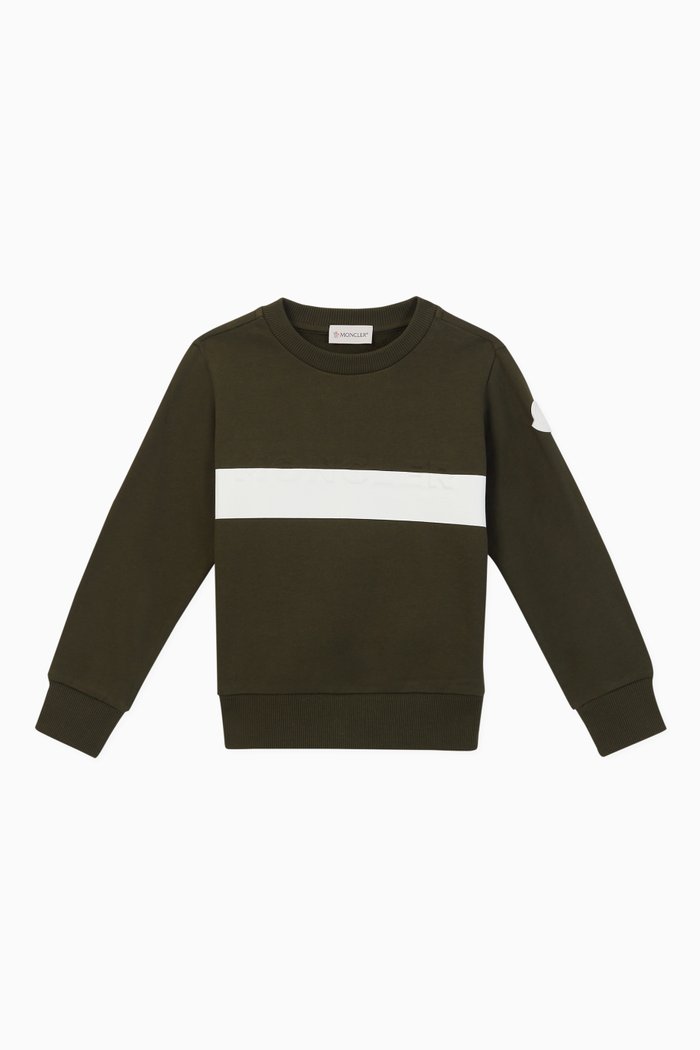 

Striped Jersey Sweatshirt, Green