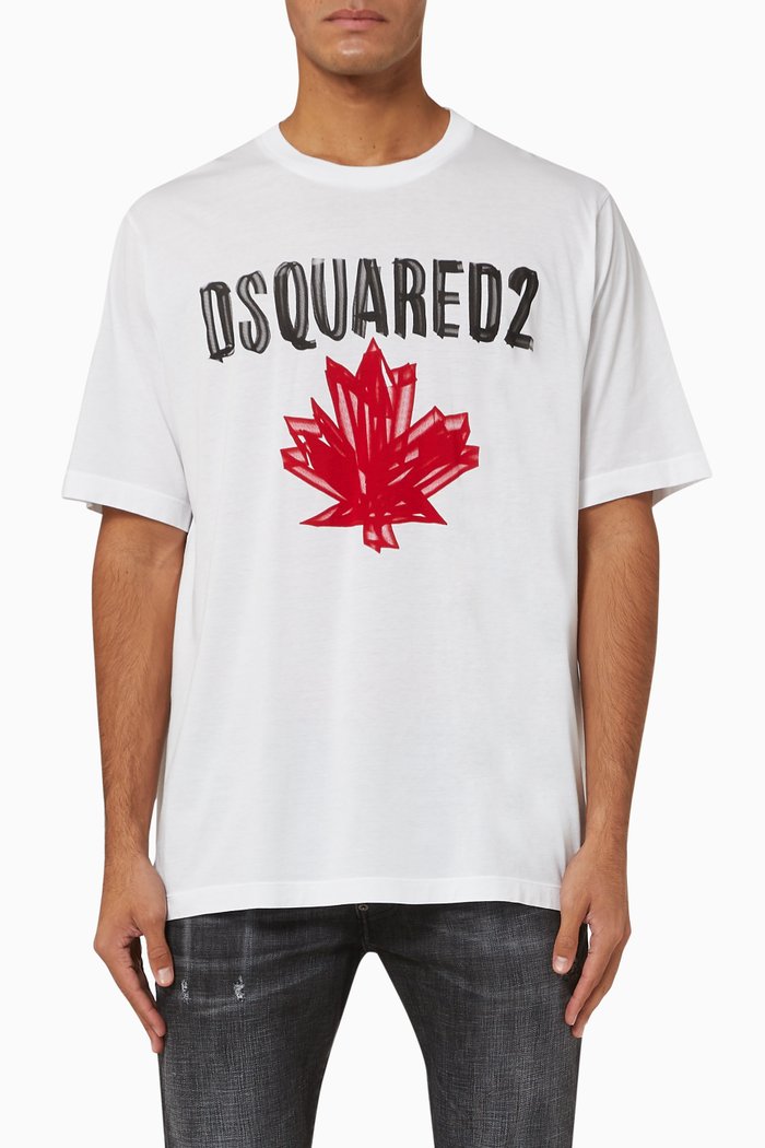 

Leaf Slouch Jersey T-shirt, White