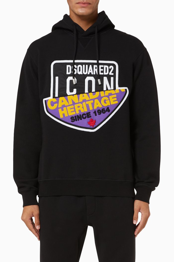 

Canadian Icon Cotton Hooded Sweatshirt, Black