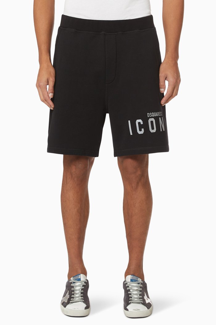 

Reflective Icon Cotton Shorts, Black