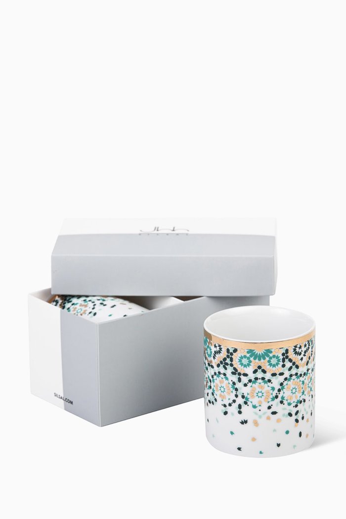 

Mirrors Emerald Green Tea Cups Gift Box, Set of Two