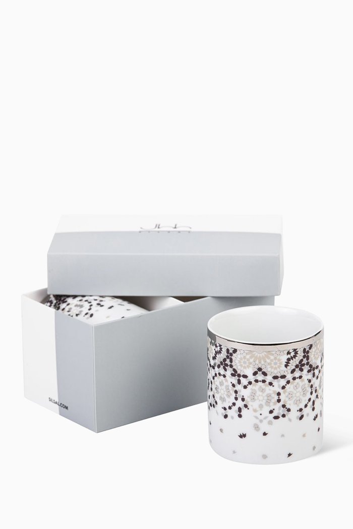 

Mirrors Green Tea Cups Gift Box, Set of Two, White