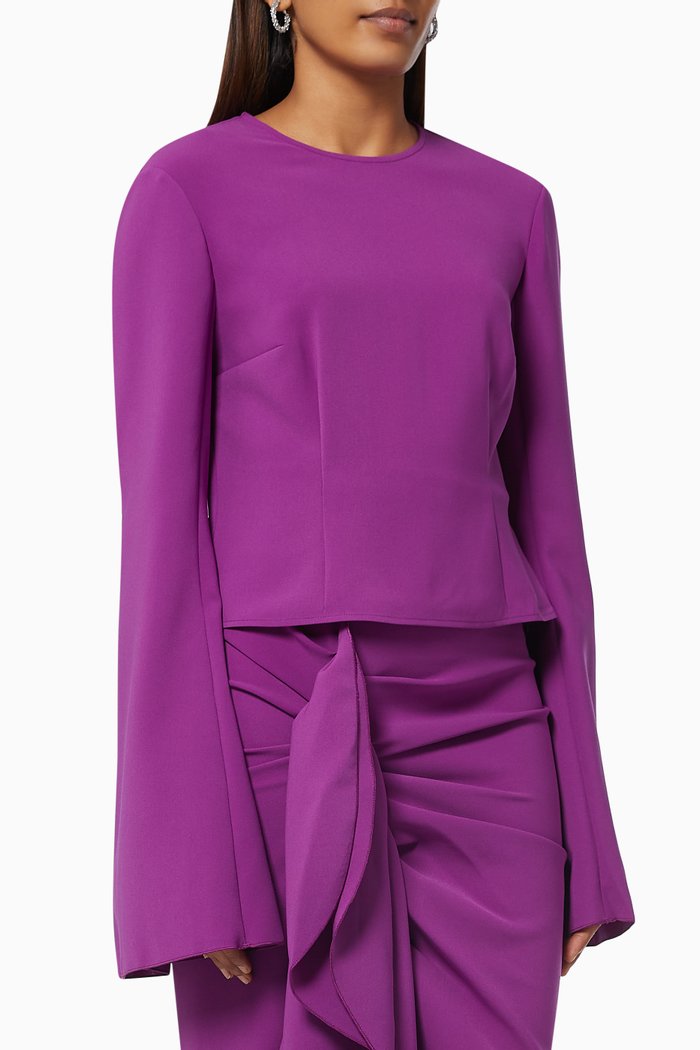 

Nahla Top in Crepe, Purple