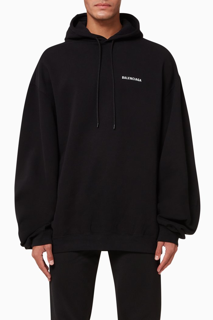 

Défilé Sport Fit Hoodie in Organic Medium Fleece, Black