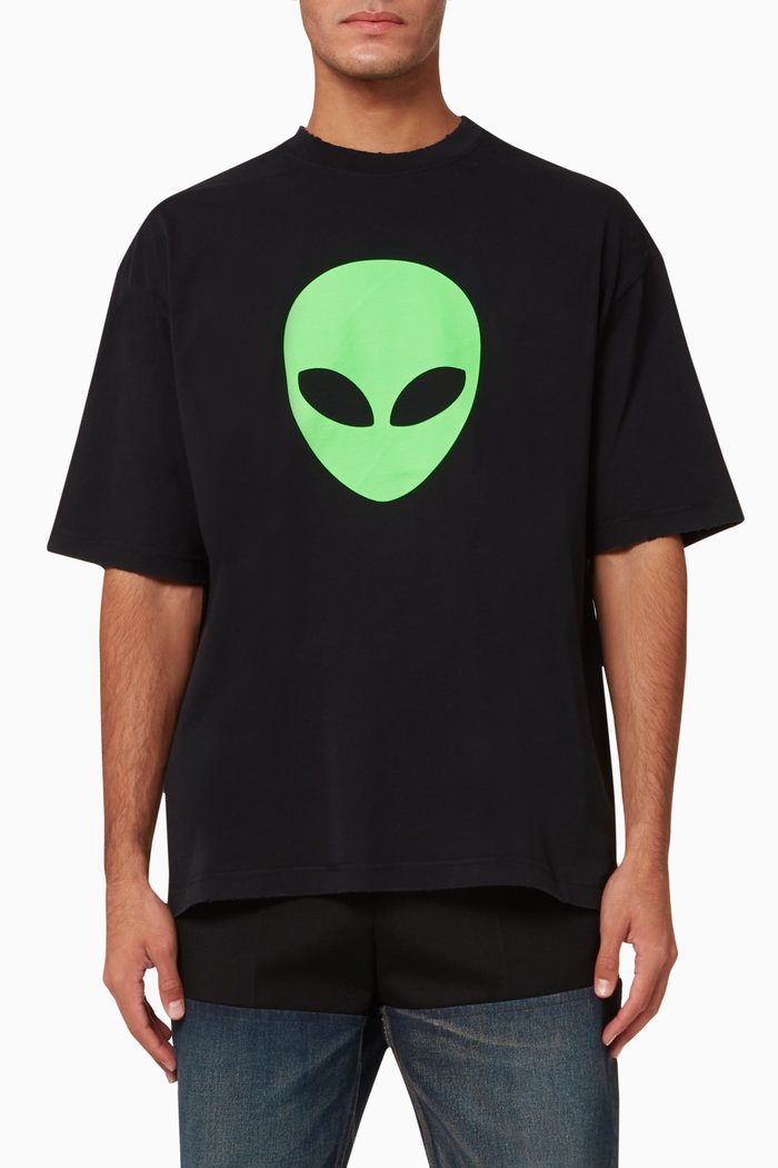 

Alien Medium Fit T-shirt in Vintage Jersey, Black