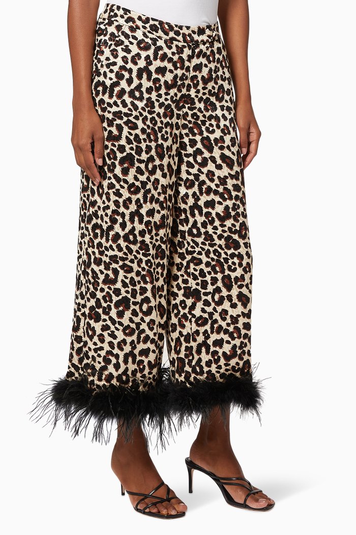 

Apollo Leopard Print Trousers, Brown