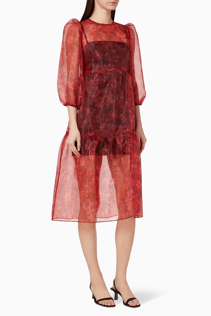 

Amara Organza Dress, Burgundy