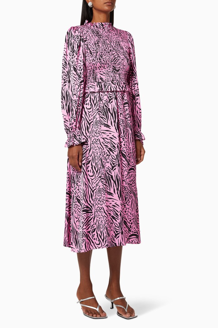Marcia Cherry Blossom Smocked Dress, Pink