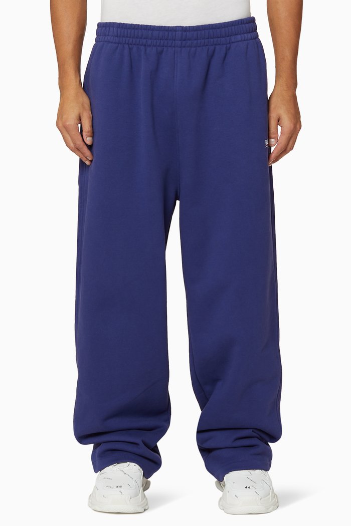 Political Campaign Jogging Pants in Curly Fleece, Blue