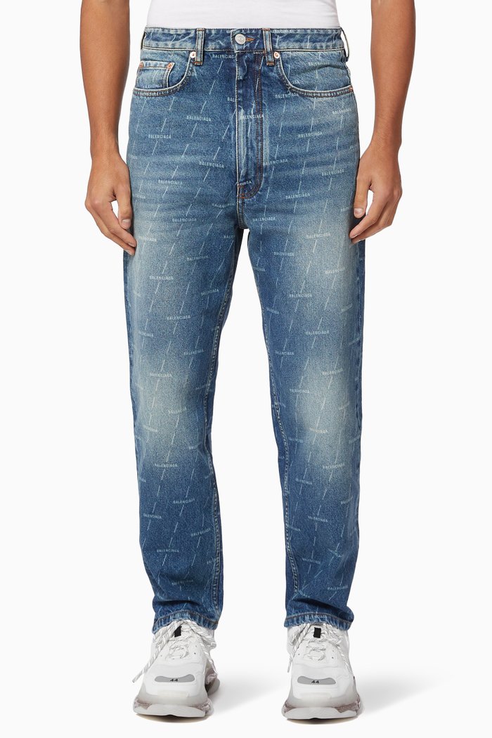 

Regular Pants in Organic Lasered Denim, Blue