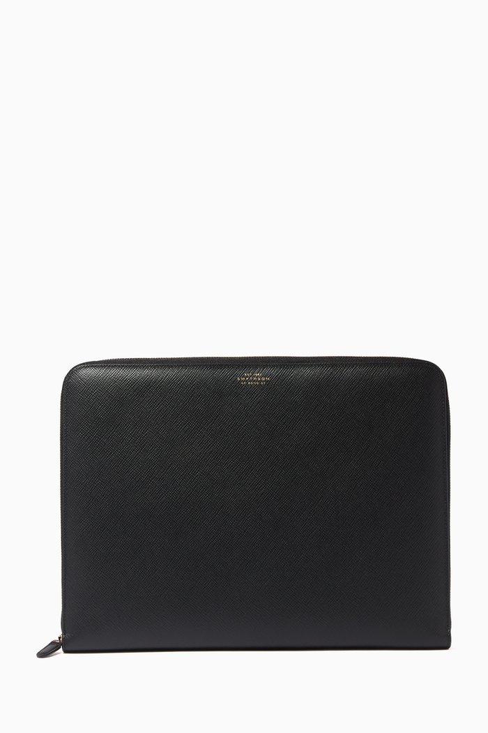 

Panama Large Folio in Crossgrain Leather, Black
