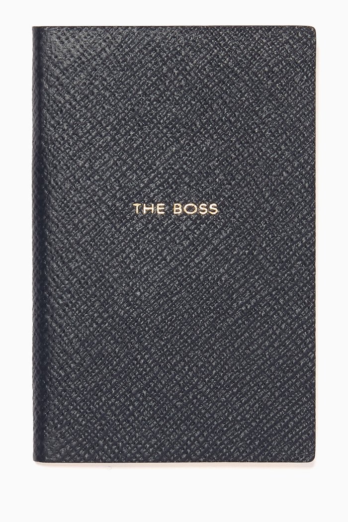

"The Boss" Panama Wafer Notebook in Crossgrain Leather, Blue