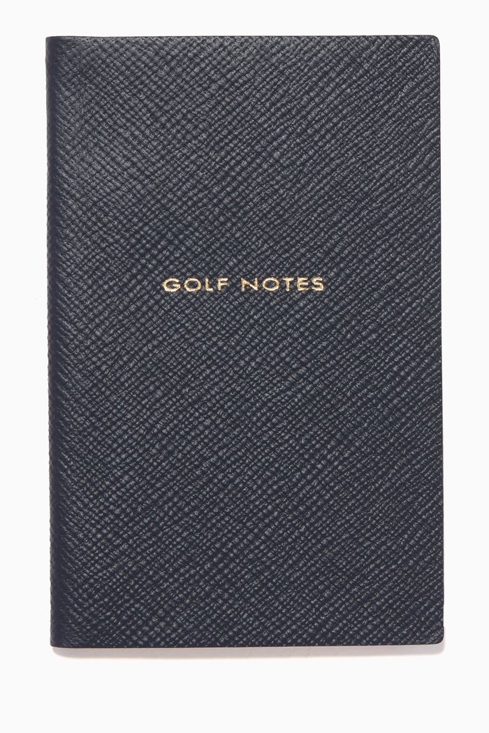 

"Golf Notes" Panama Notebook in Crossgrain Leather, Blue