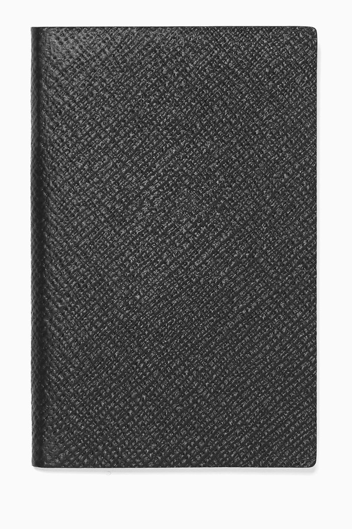 

Panama Wafer Notebook in Crossgrain Leather, Black