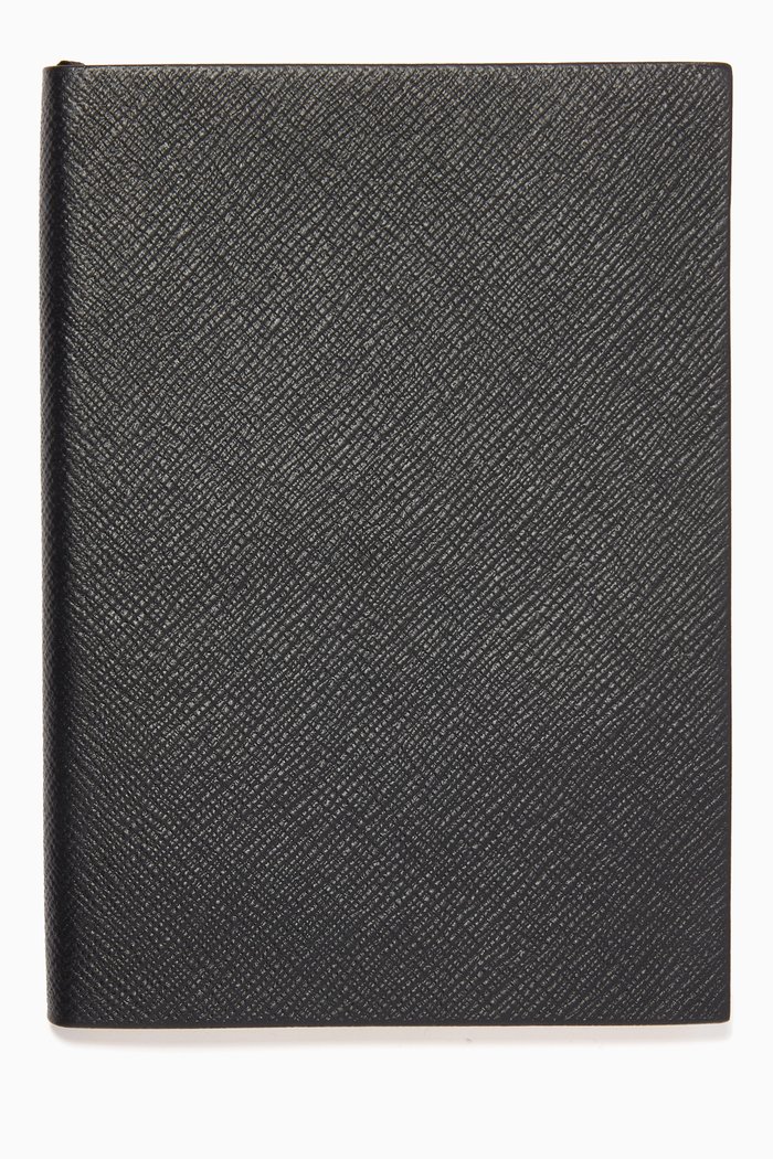 

Panama Soho Notebook in Crossgrain Leather, Black