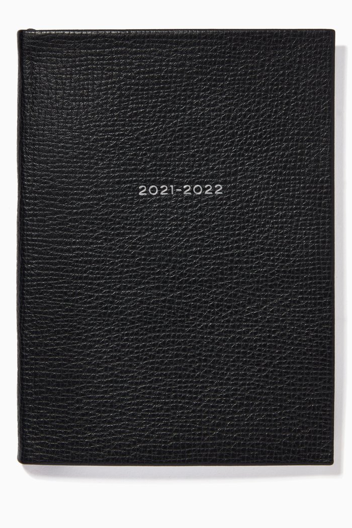 2021 Ludlow Soho Diary in Grained Leather, Black