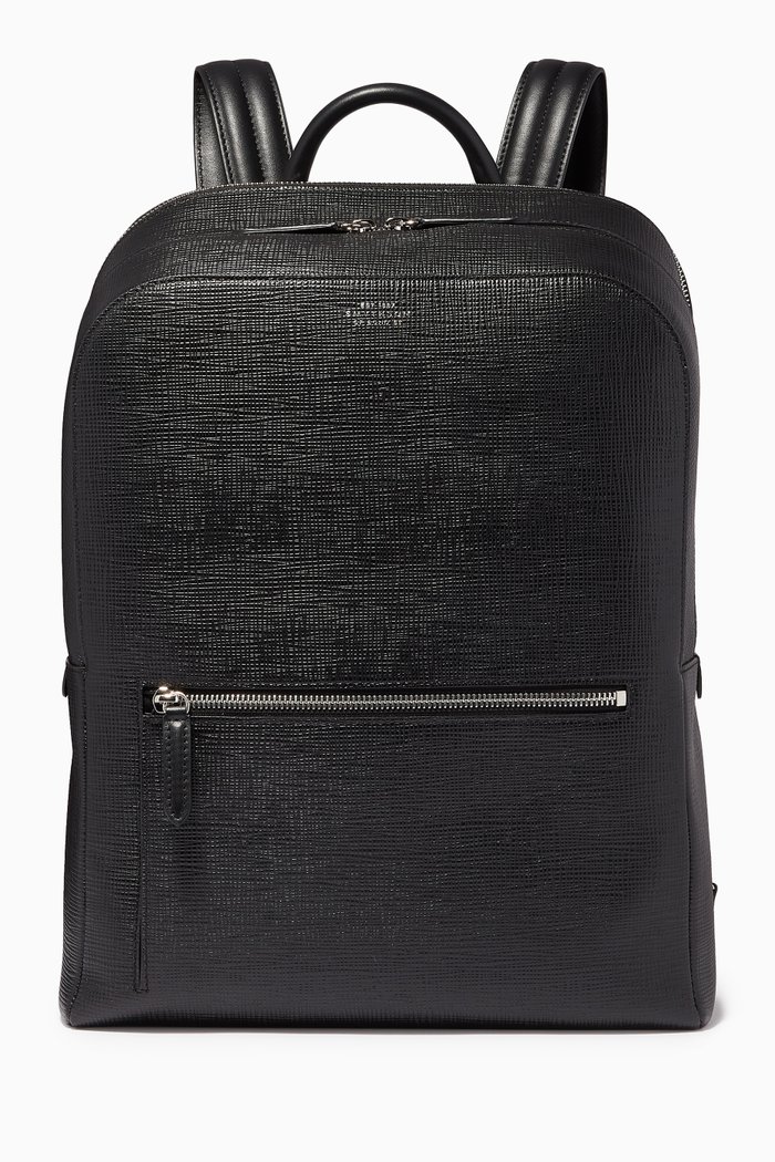 

Panama Zip Around Backpack in Crossgrain Leather, Black