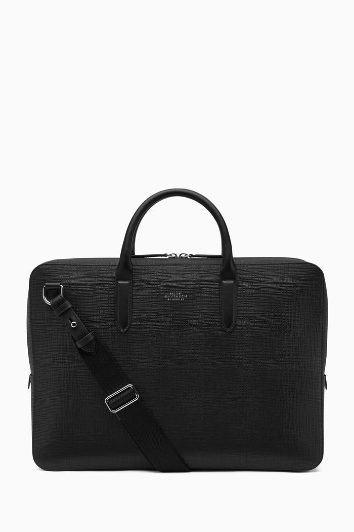 

Slim Briefcase in Panama, Black