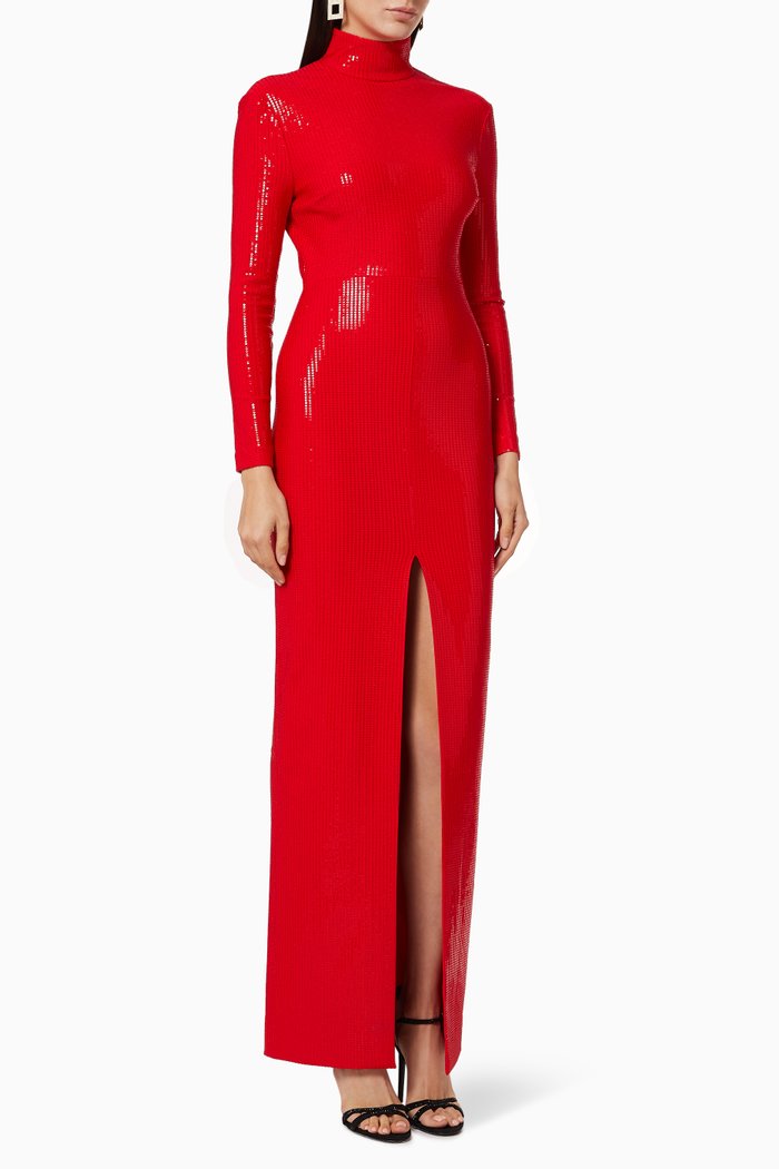 

Harper Sequinned Evening Gown, Red