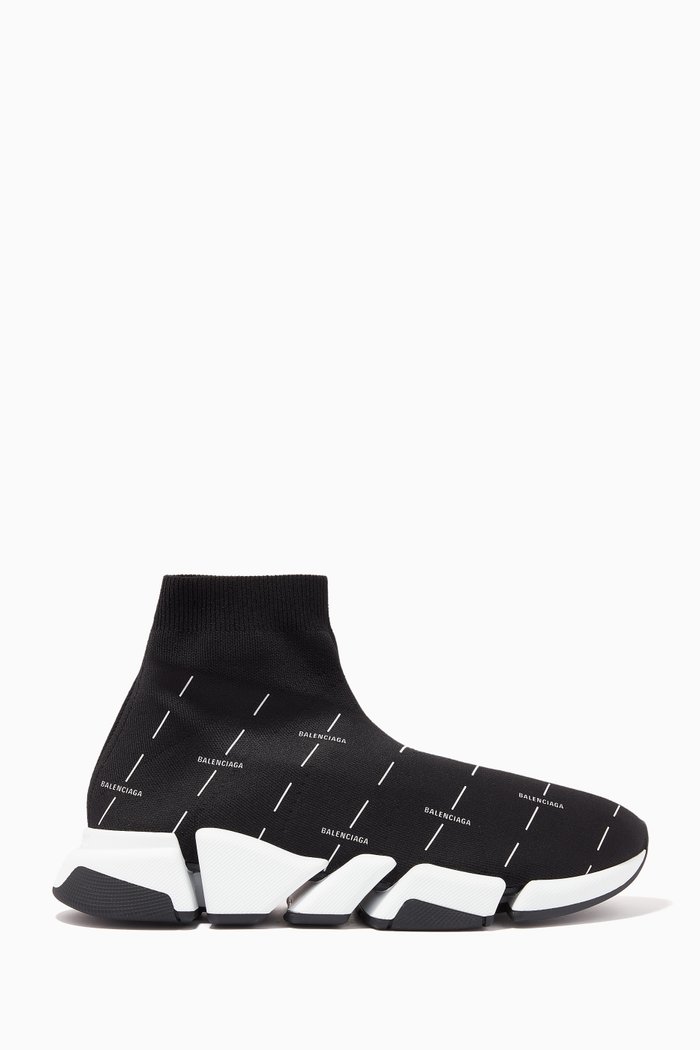 

Speed 2.0 Sneakers in Logo Licence Printed Recycled Knit, Black