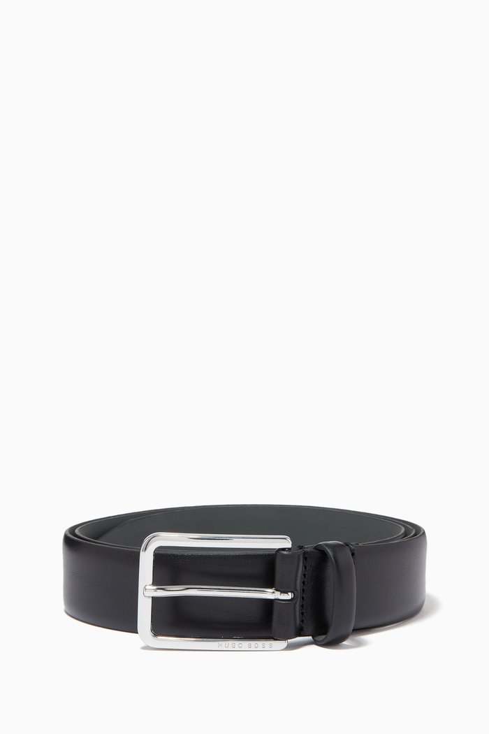 Calis Belt in Leather, Black