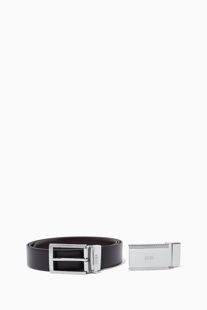 

Genny Detachable Buckle Belt Set, Black