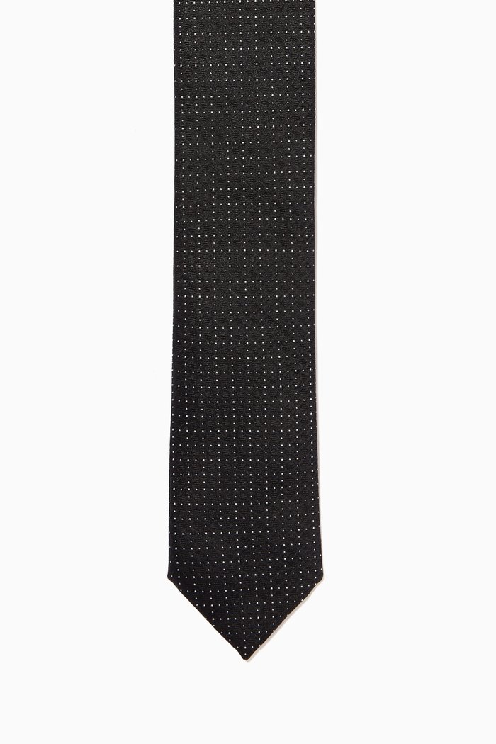 

Patterned Tie in Silk, Black
