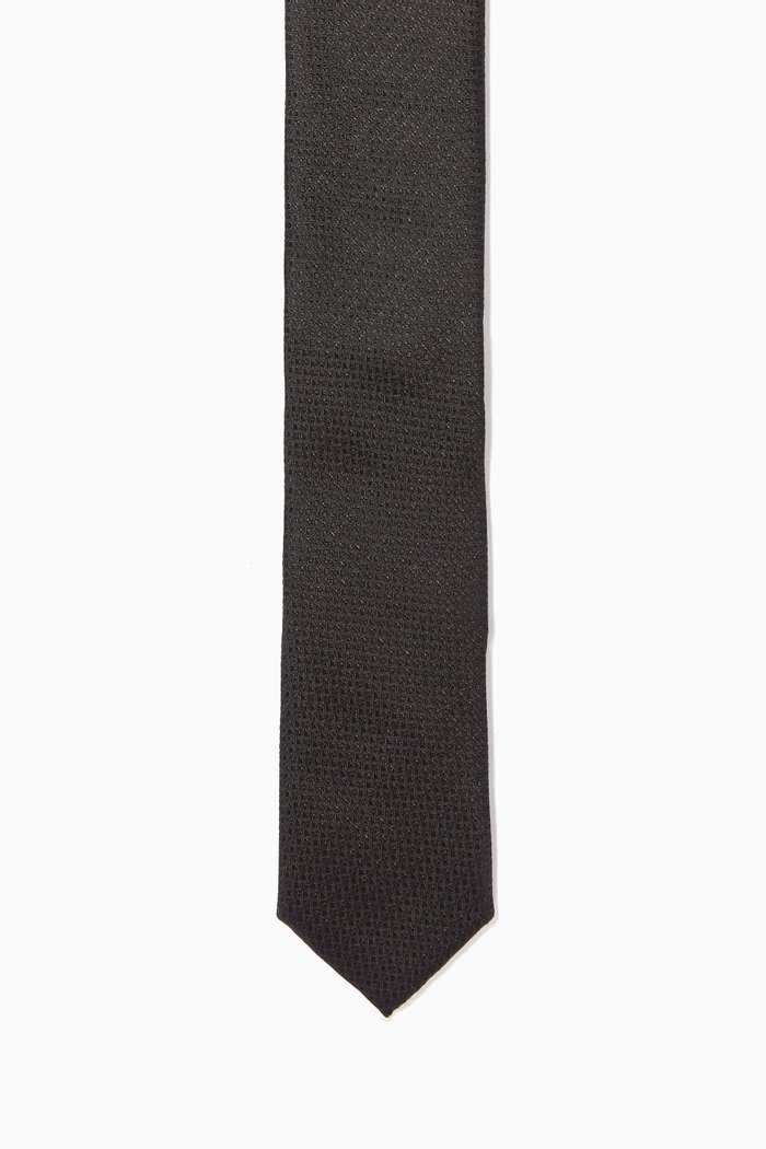 

Patterned Tie In Jacquard Silk, Black