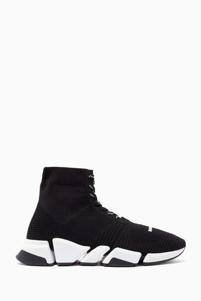 

Speed 2.0 Lace-Up Sneakers in Recycled Knit, Black